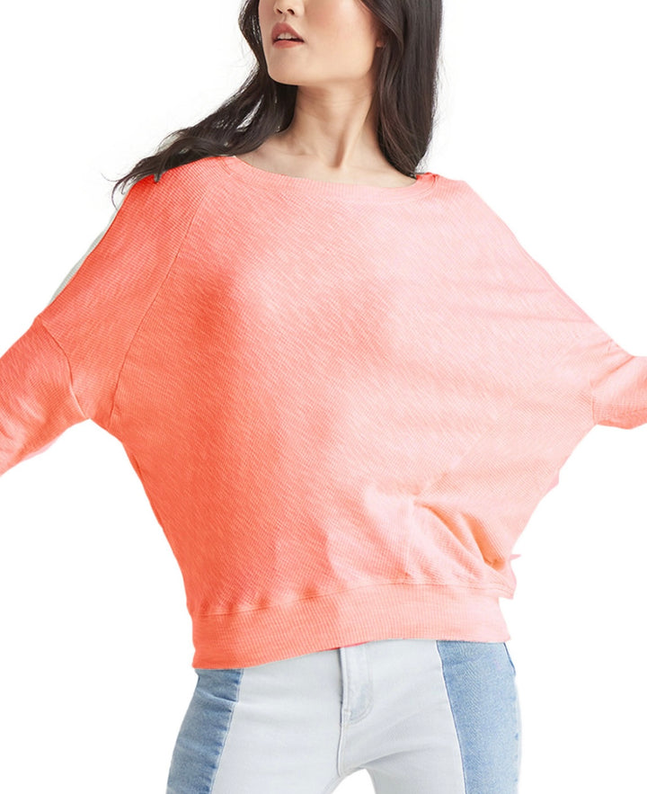 Black Tape Women's Dolman-Sleeve Top Soft Heather Coral Petite Size PL