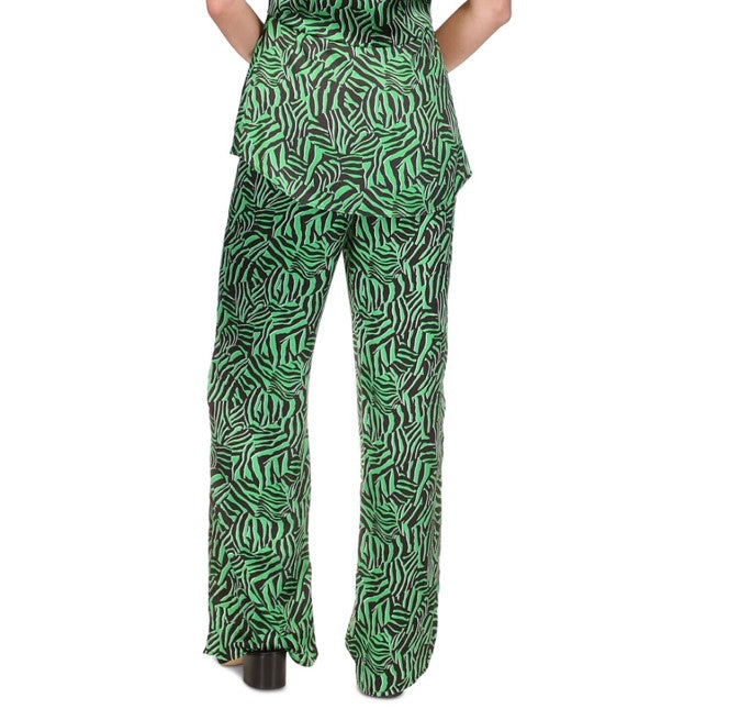 Michael Michael Kors Women's Drawstring Waist High Printed Wide Leg Pants Size S