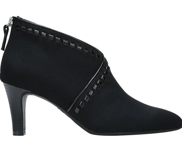 LifeStride Women's Giada Faux Suede Zipper Ankle Boots Black Size 9