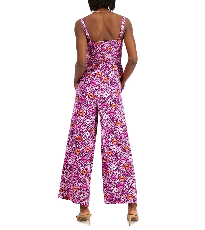 INC International Concepts Women's Smock Wide-Leg Jumpsuit Dharma Dye