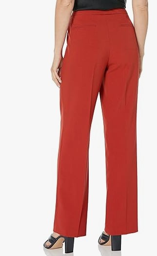 Le Suit Women's Pockets Wide Legs Pant Suit Brick Plus Size 16W