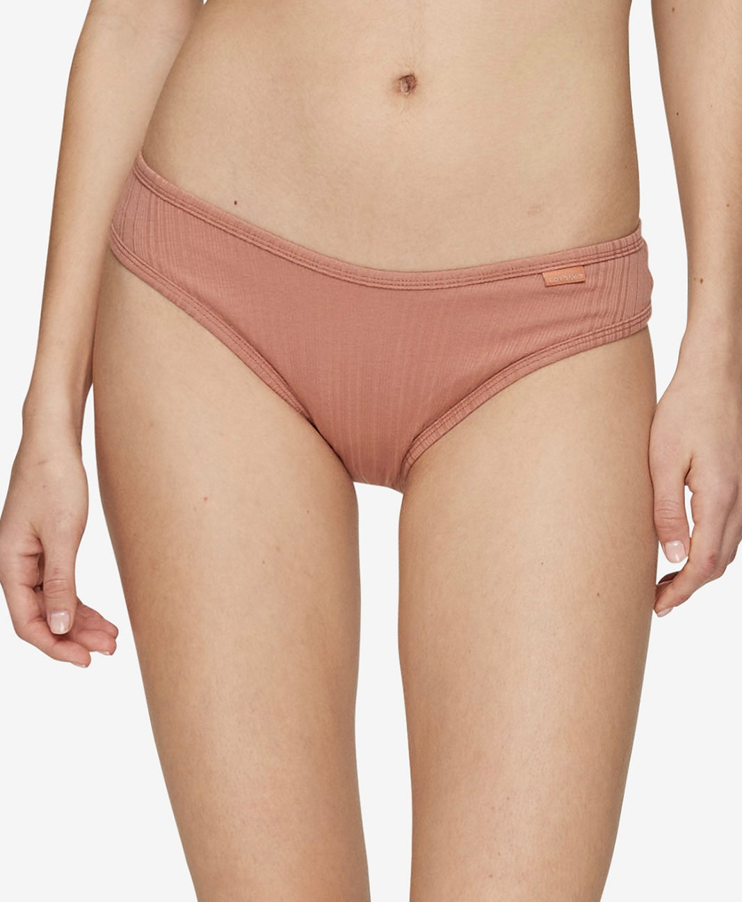 Calvin Klein Women's Ribbed Bikini Brown Size XS