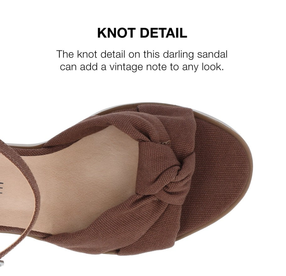 Journee Collection Women's Garner Knit Inset Platform Block Heel Sandals Brown