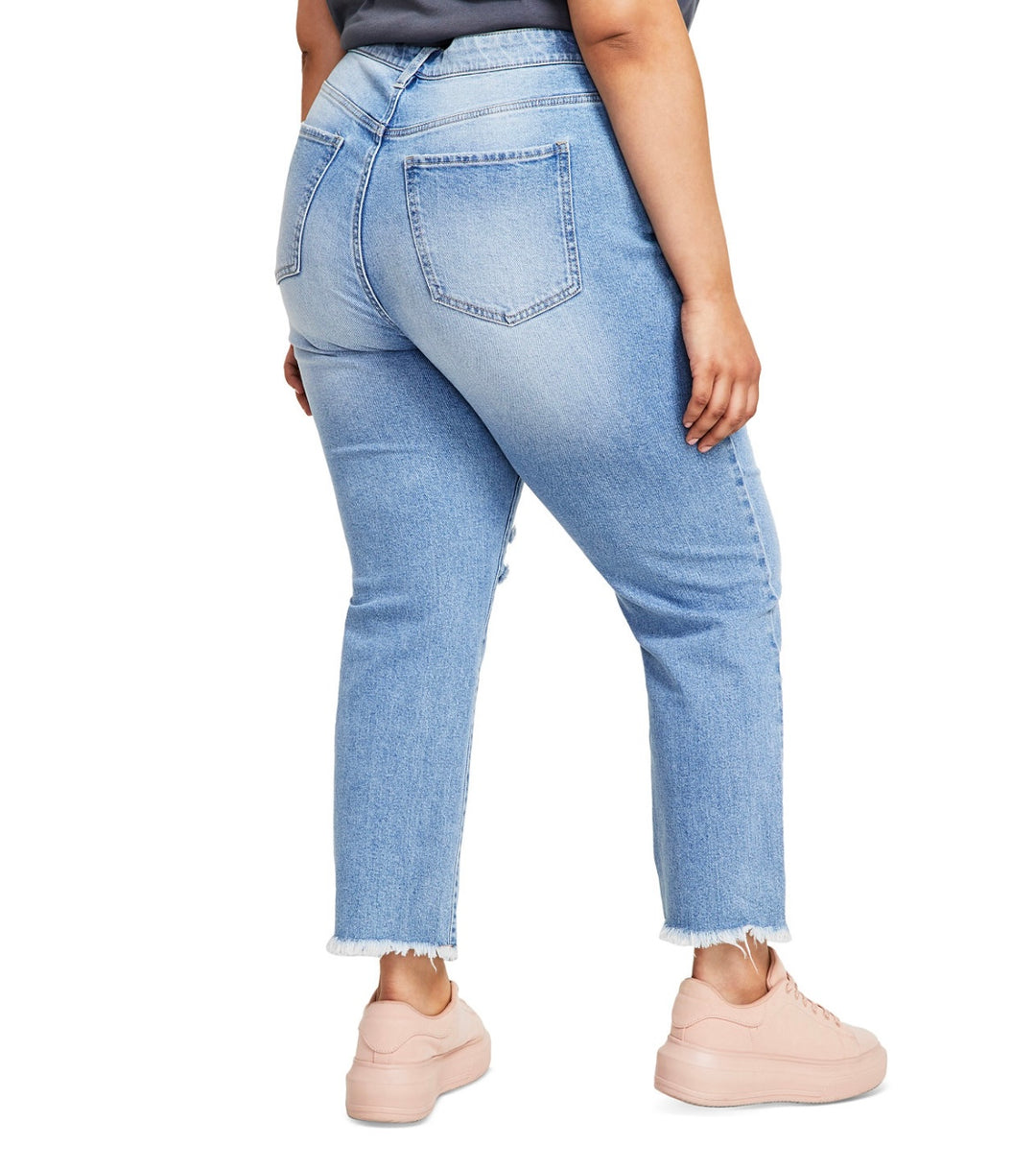 Celebrity Pink Women's High Rise Frayed Hem Straight Leg Jeans Santerno Size 18