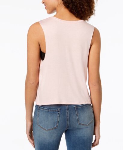 Rebellious One Juniors Crew Neck Sleeveless Graphic Tank Top Blush Sizes S, M