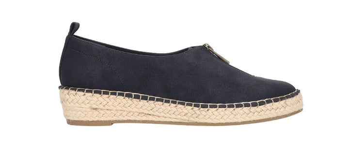 Bella Vita Women's Jimena Faux Leather Slip On Espadrilles Flats Navy Size 7.5M