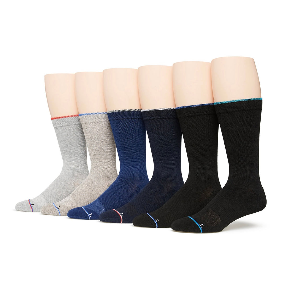 Perry Ellis Portfolio Men's 6-Pack Solid Socks Assorted Color