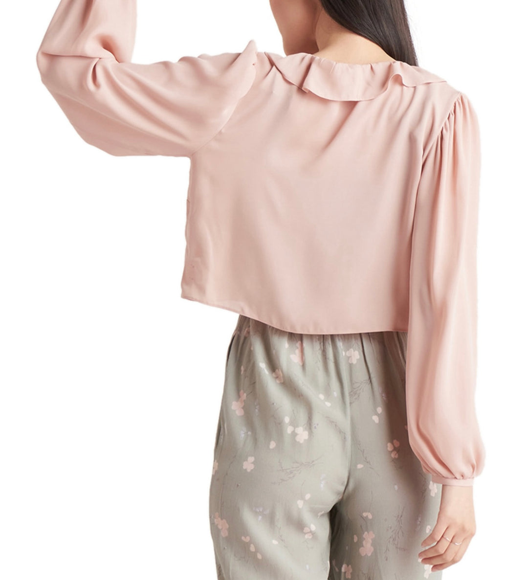Black Tape Women's Ruffled Tie Front Top Soft Dusty Pink Size XL