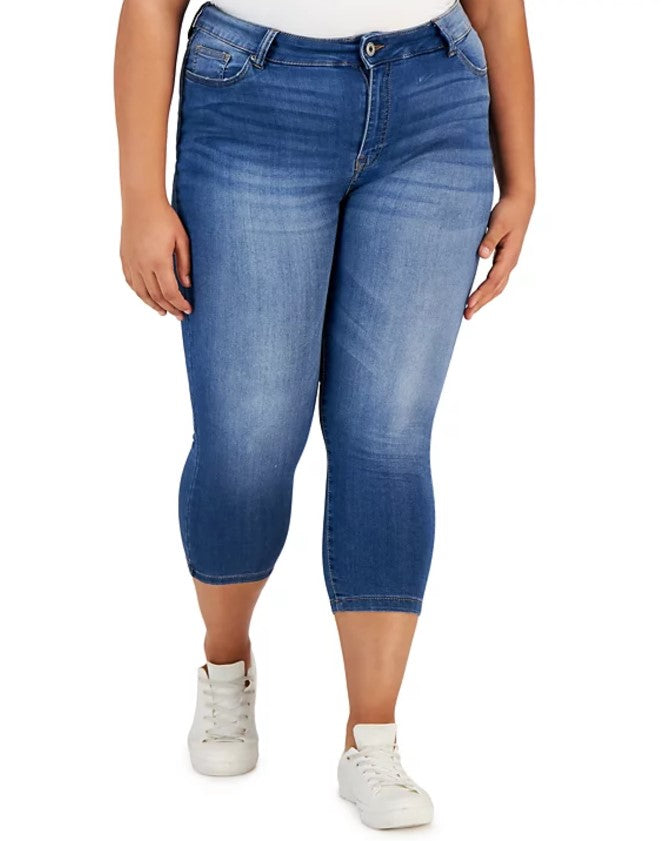 Celebrity Pink Women's Trendy Cropped Skinny Jeans Big Spender Plus Size 14
