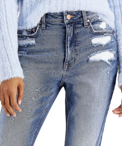 Juniors' Ripped Straight Jeans