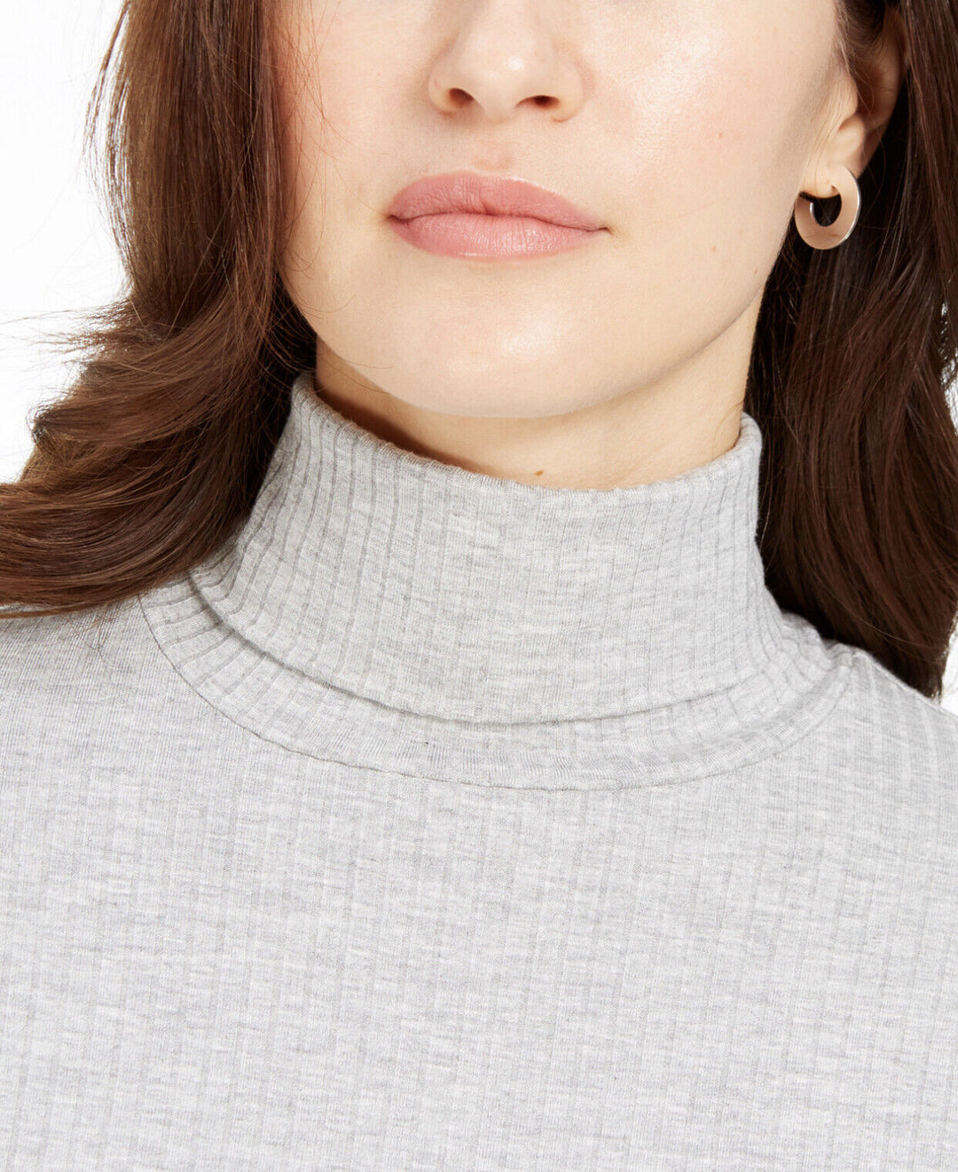 Charter Club Heathered Ribbed Turtleneck Long Sleeve Top
