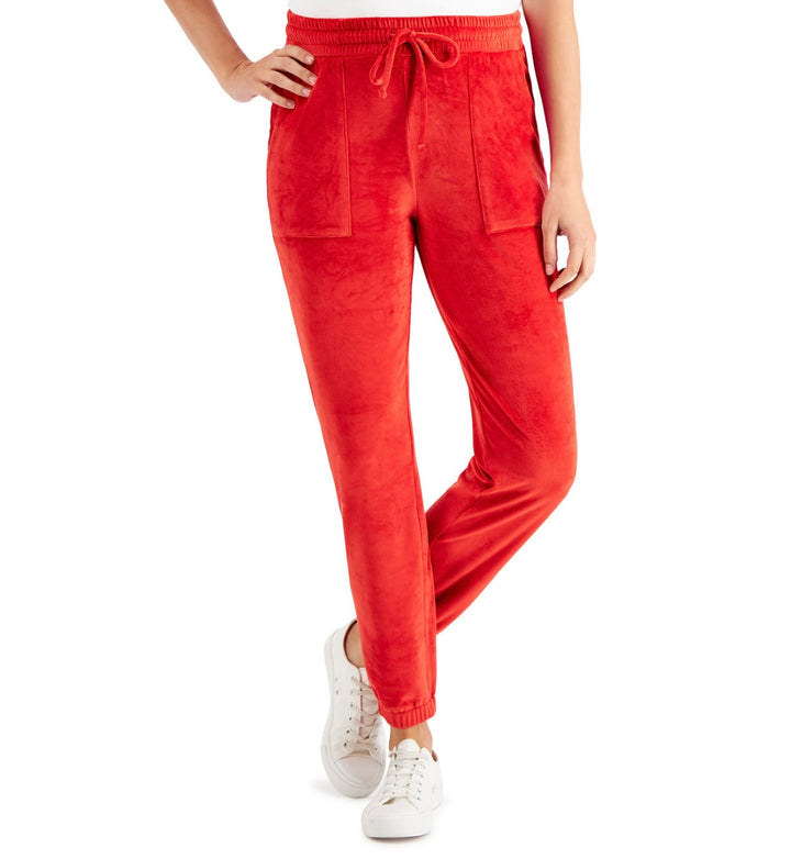 Charter Club Women's Knit Drawstring Jogger Pants Ravishing Red Size L