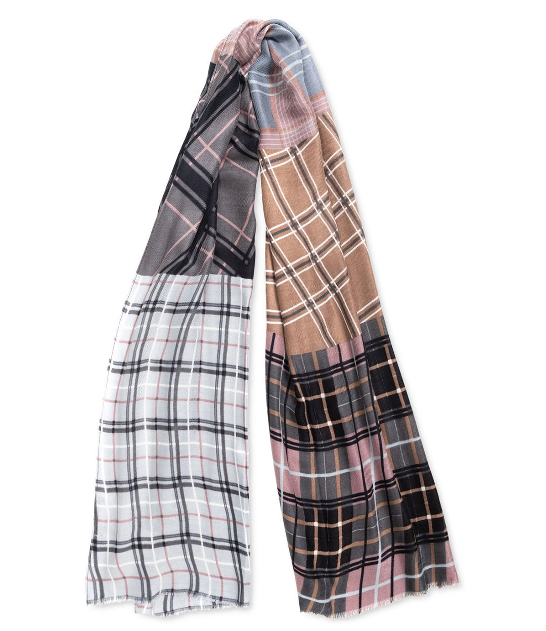 INC International Concepts Women's Patched Plaid Scarf