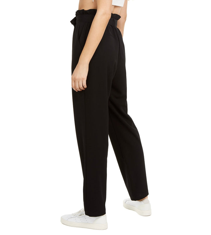 Danielle Bernstein Women's Paperbag Waist Pants Black