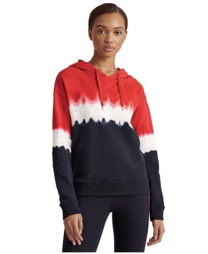 Lauren Ralph Lauren Women's Tie Dye Hoodie Embroidered Relaxed Fit Long Sleeve