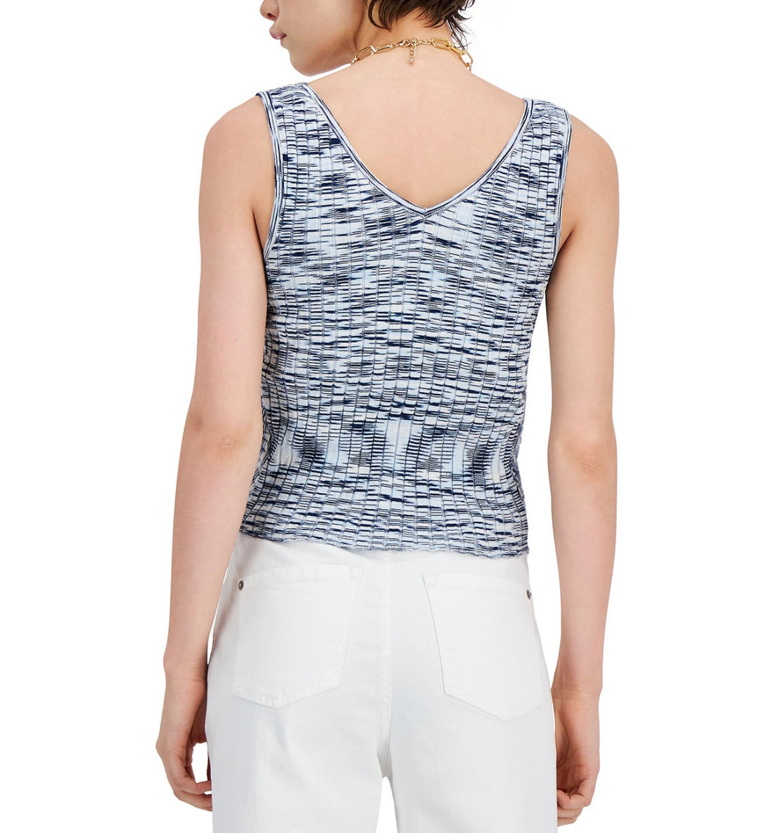 INC International Concepts Women's Petite Space-Dyed Tank Top Space Dye Indigo