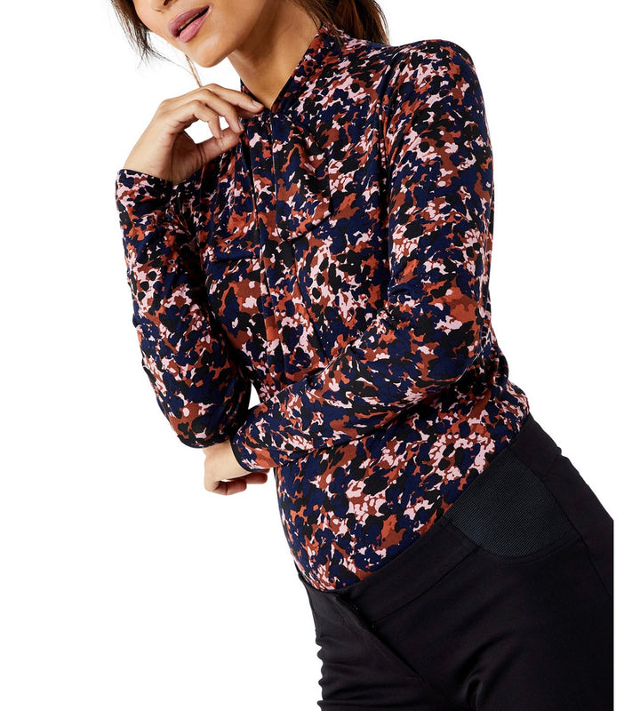 A Pea In The Pod Women's Tie-Neck Printed Maternity Top