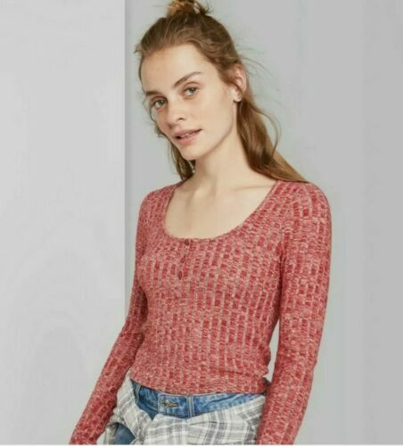 Women's Long Sleeve Scoop Neck Cozy Henley Top