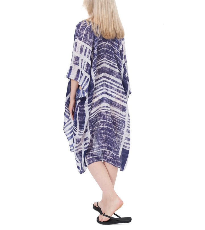 Save the Ocean Women's Woven Cover Up Lightweight Printed Blue