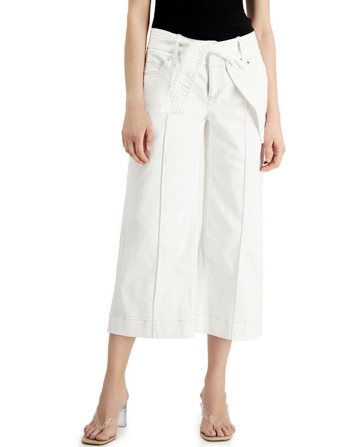 Women's Tie-Waist Culotte Cropped Pants