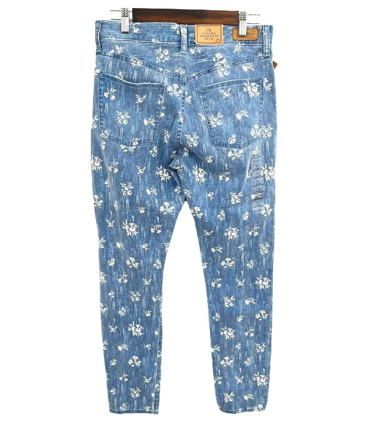 Polo Ralph Lauren Women's The Callen High Rise Slim Blue Floral Print