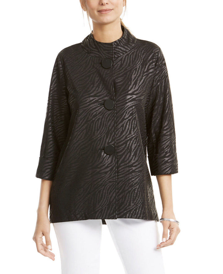 JM Collection Women's Petite Printed 3/4-Sleeve Jacket