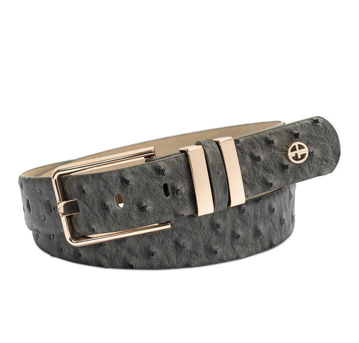Giani Bernini Women's Polyurethane Elongated-Buckle Belt Grey Size M