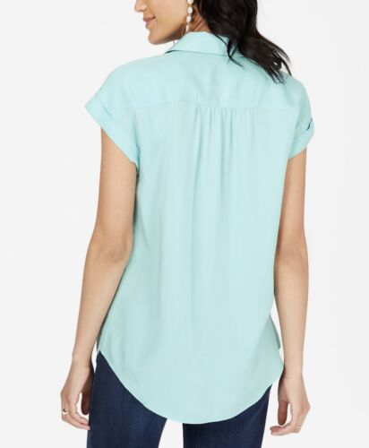 Women's Petite Pleated Blouse Refreshing Teal