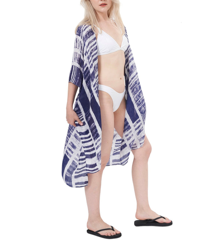 Save the Ocean Women's Woven Cover Up Lightweight Printed Blue