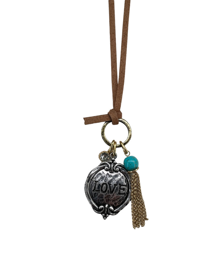 Mia Collection Women's Jewelry Necklace and Earring Set Silver Brown