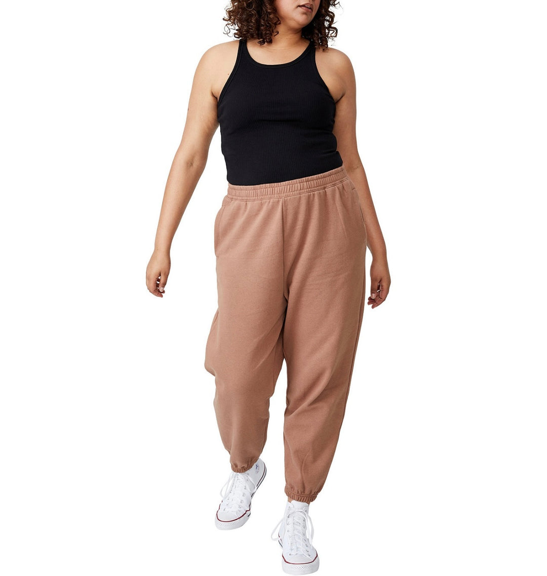 Cotton On Women's Trendy Plus High Rise Sweatpants Cocoa Bean Size 14