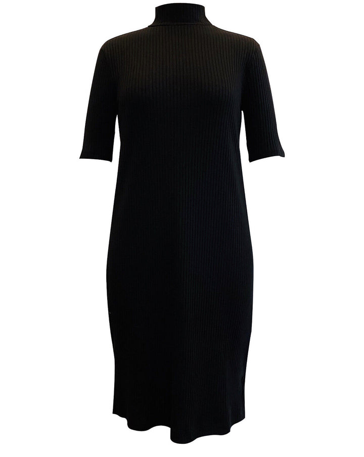 Women's Petite Ribbed Mock-Neck Dress