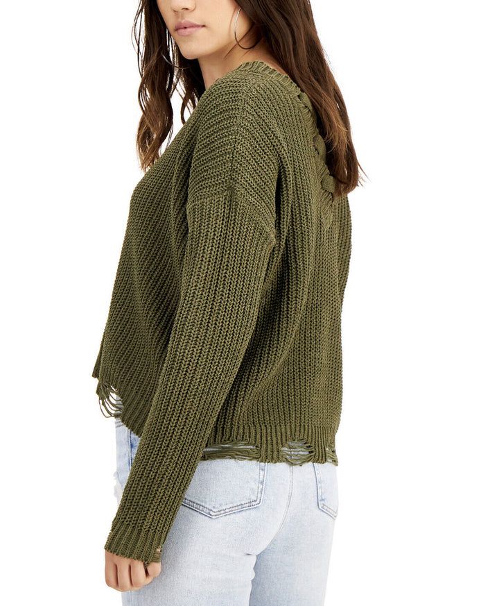 Planet Gold Juniors' Deconstructed Chenille Sweater