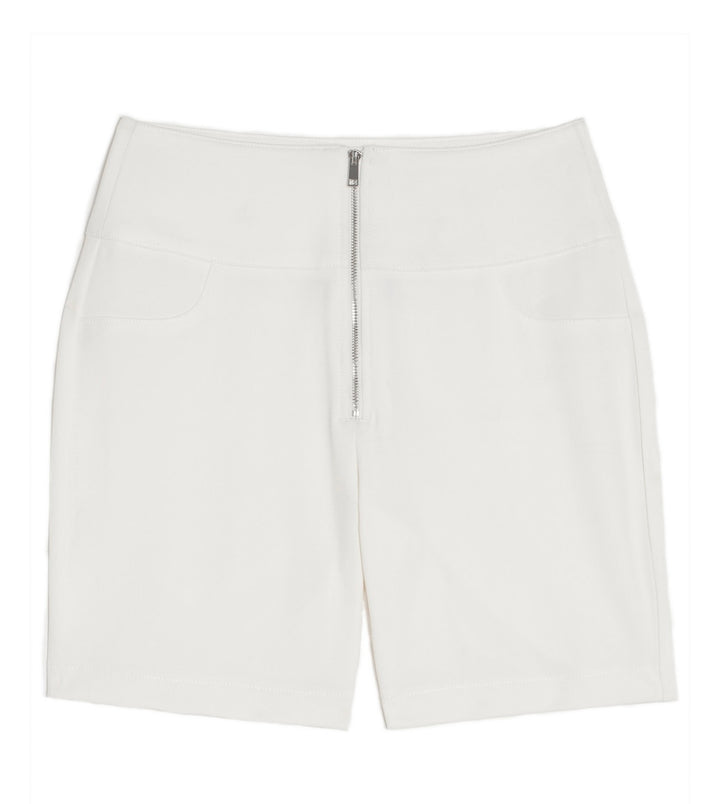 Danielle Bernstein Women's High Waist Solid Bike Short Cloud Black Beige