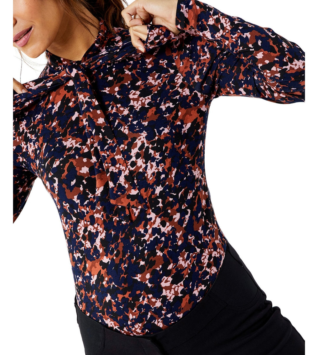 A Pea In The Pod Women's Tie-Neck Printed Maternity Top