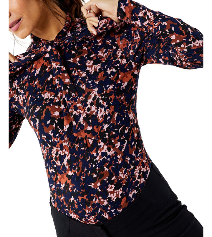 A Pea In The Pod Women's Tie-Neck Printed Maternity Top