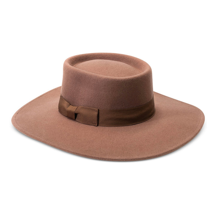 Nine West Women's Wool Felt Telescope Floppy Hat One Size Black-Pecan