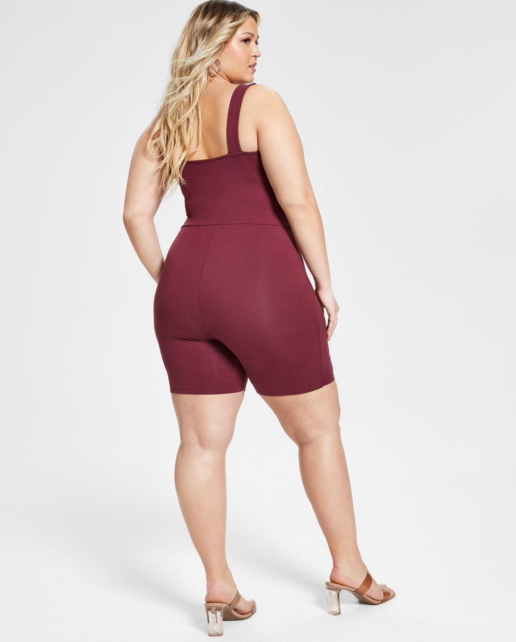 Nina Parker Trendy Plus Size Short Unitard Dark Fox Glove Size 2X