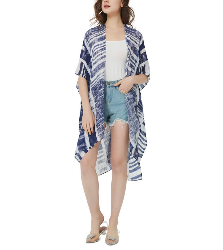 Save the Ocean Women's Woven Cover Up Lightweight Printed Blue