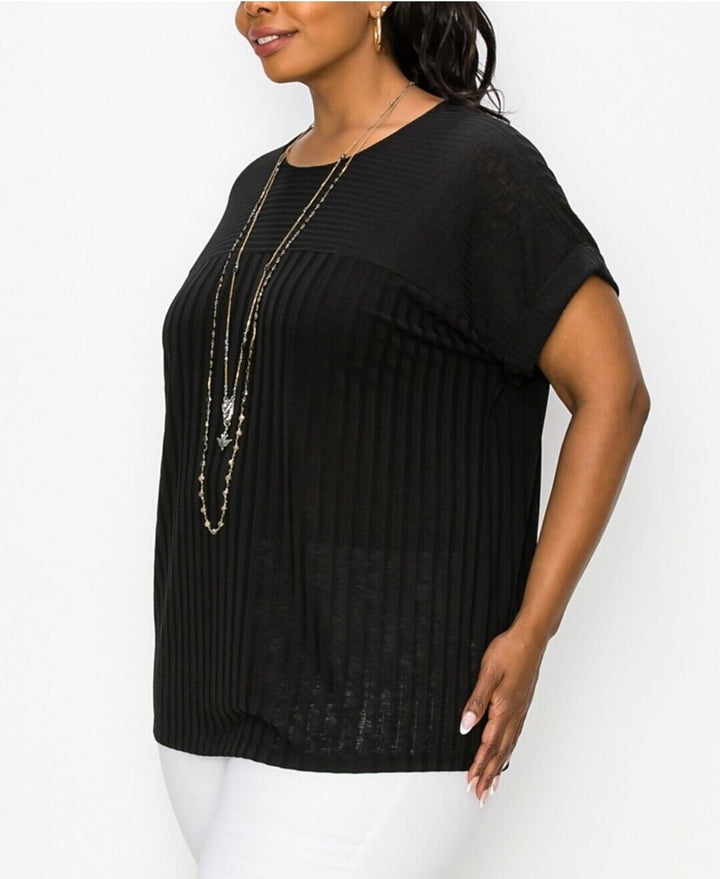 Women's Plus Size Contrast Yoke Dolman Top