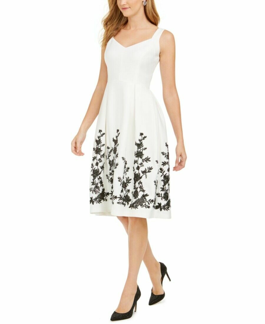 Women's Floral Hem A-line Dress Sleeveless