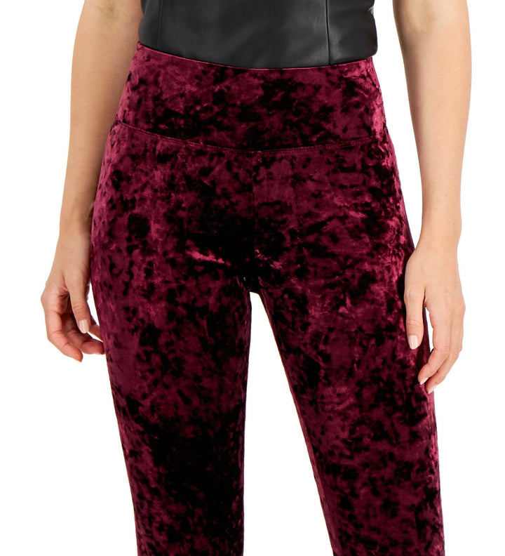 INC International Concepts Women's Velvet Leggings Black Currant Size XXXL