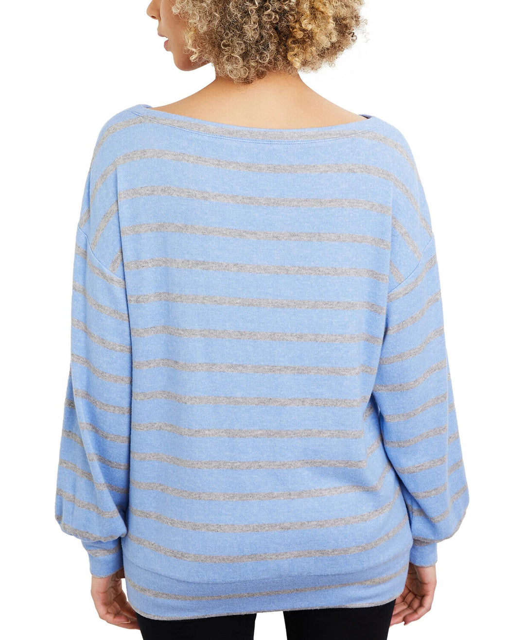 Motherhood Maternity Scoop Neckline Long Sleeve Striped Top