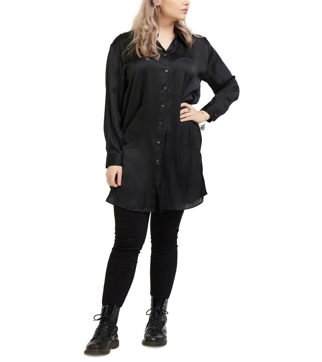Women's Plus Size Trendy Button-Front Tunic Long Sleeve