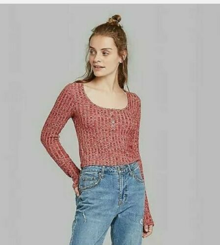 Women's Long Sleeve Scoop Neck Cozy Henley Top