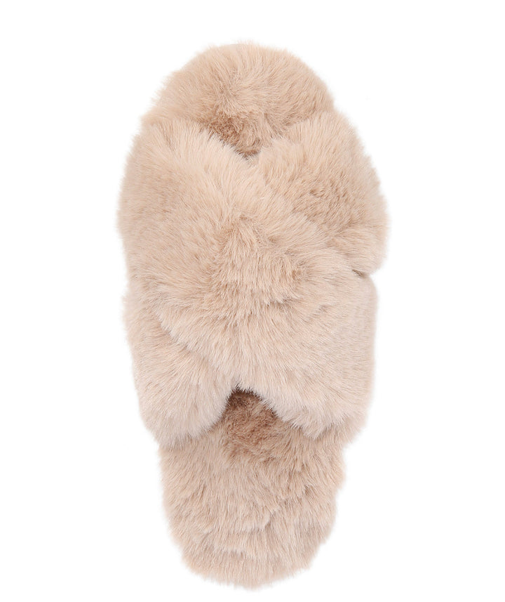 Jenni Women's Crisscross Faux Fur Slide Boxed Slippers