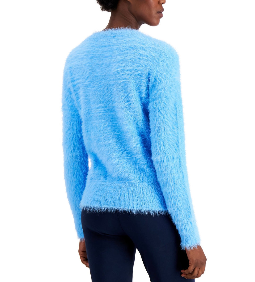 Alfani Women's Cozy Crewneck Sweater All Aboard Blue Size XL