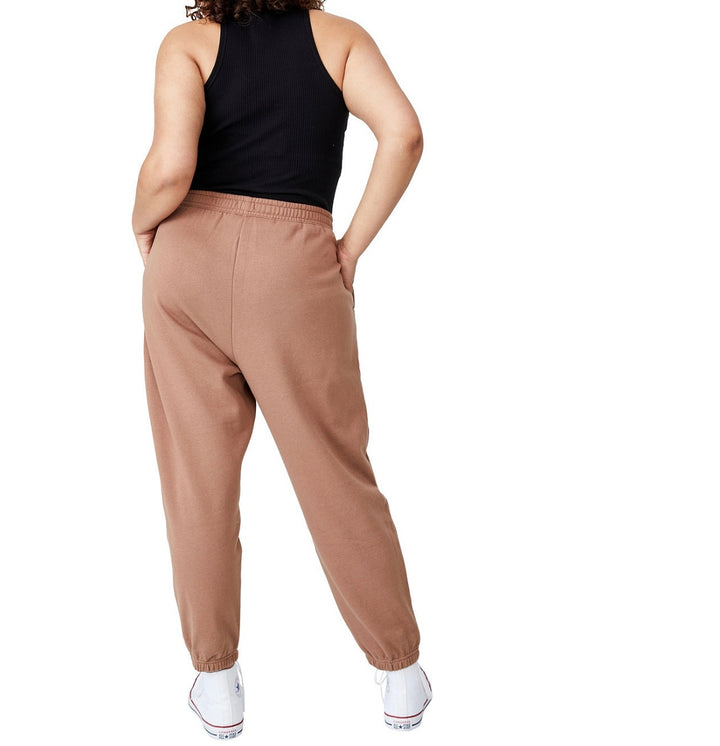 Cotton On Women's Trendy Plus High Rise Sweatpants Cocoa Bean Size 14