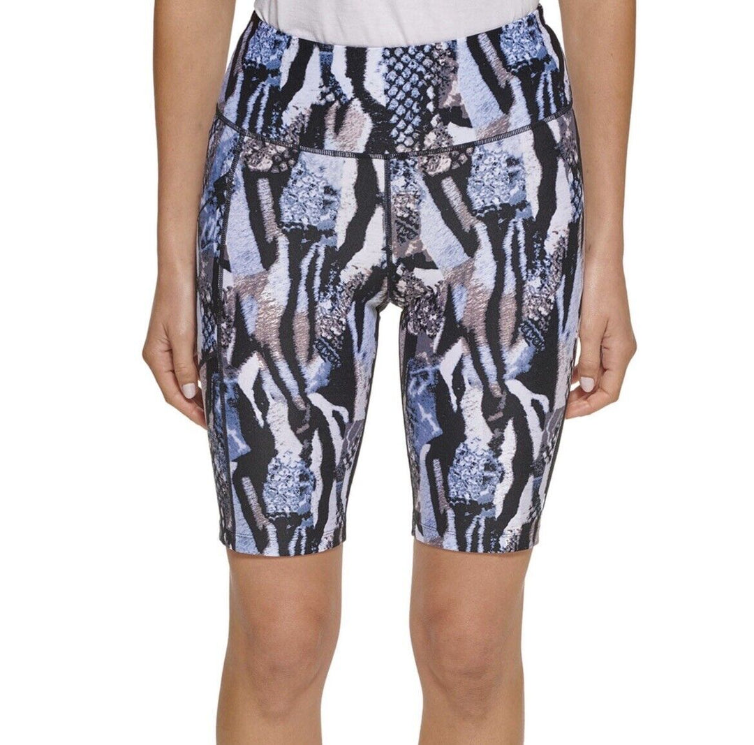 Calvin Klein Women's Bike Short High Rise Fashion Print Animal Mix Spray Logo