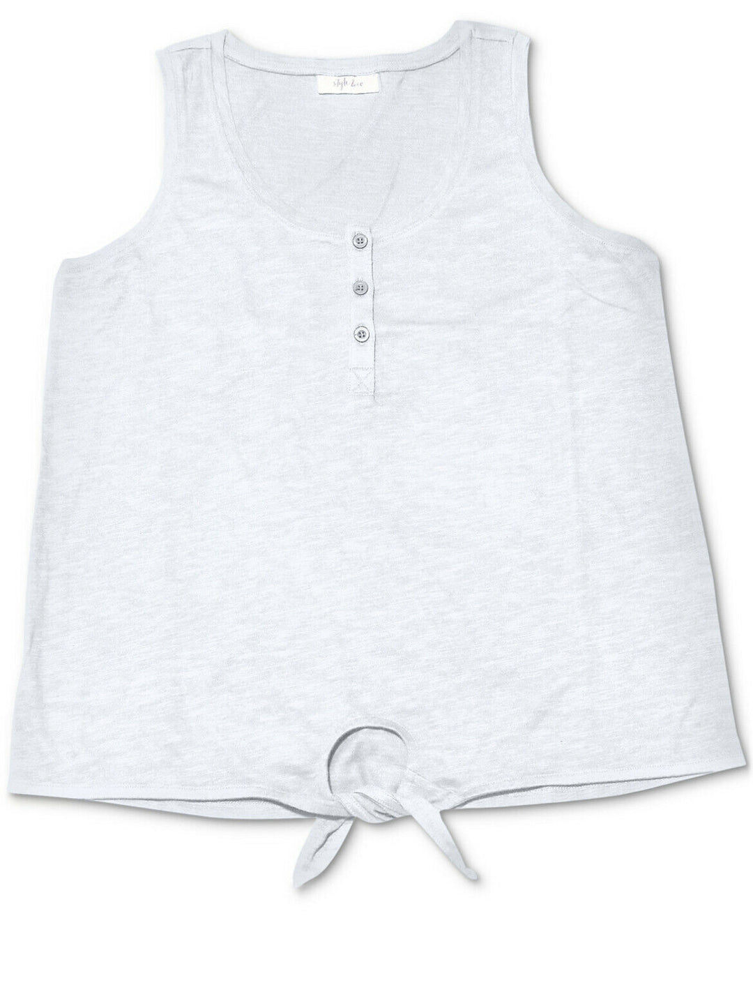 Women's Petite Henley Tank Sleeveless Top